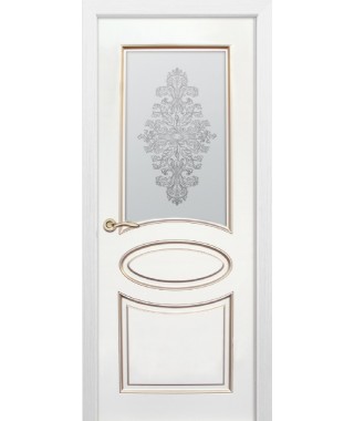 Дверь с ПВХ покрытием Эмма 180 ДО (Софт Белый/Патина Шампань, Наливной витраж) Дверь с ПВХ покрытием Эмма 180 ДО (Софт Белый/Патина Шампань, Наливной витраж)